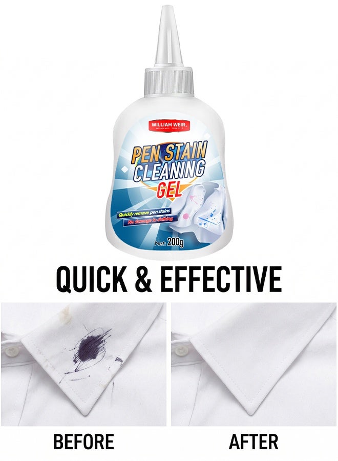 WILLIAM WEIR 200g Ink Spot Stain Remover Gel Cleaner for Clothes - Removes Ink, Ballpoint, Sharpie, Grease and More, Works on Set-in Stains, Gentle but Powerful Laundry Cleaning - Image 1