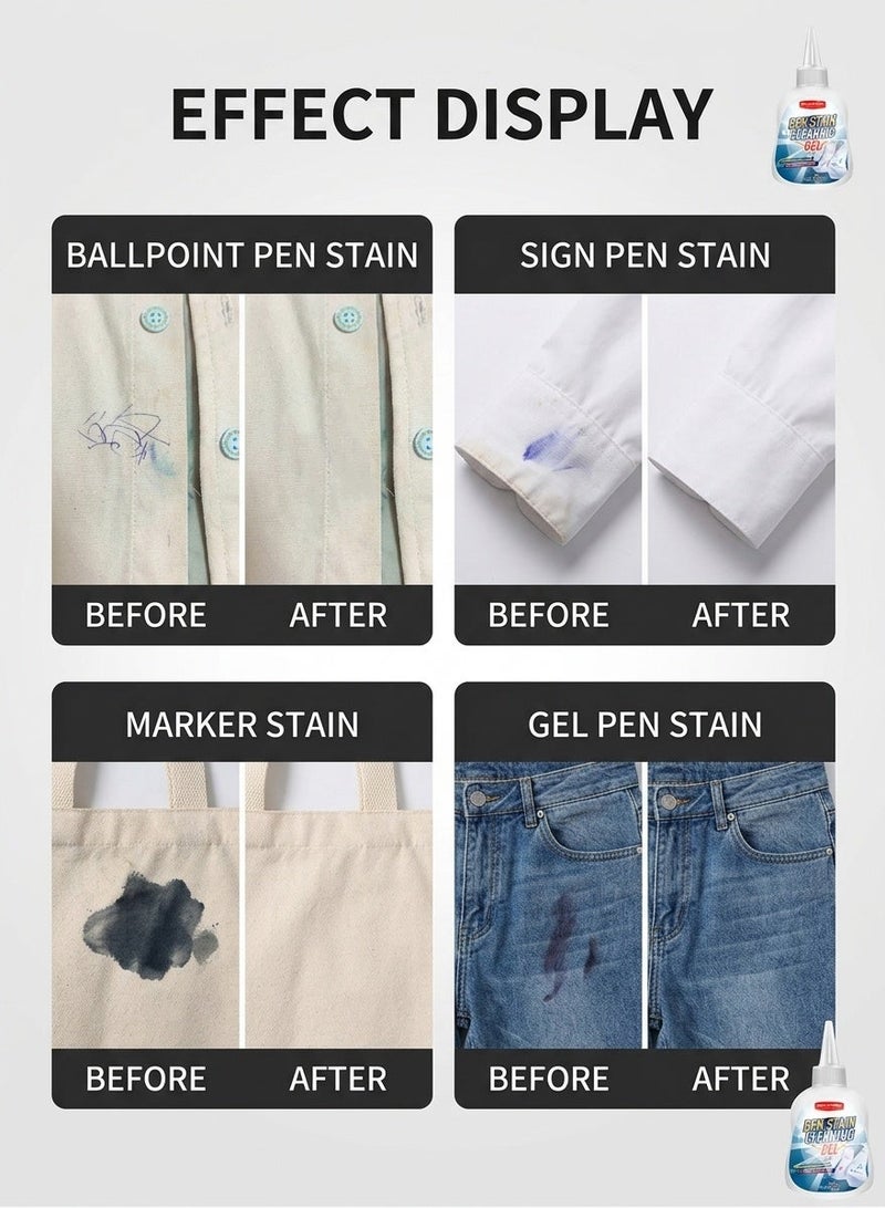 WILLIAM WEIR 200g Ink Spot Stain Remover Gel Cleaner for Clothes - Removes Ink, Ballpoint, Sharpie, Grease and More, Works on Set-in Stains, Gentle but Powerful Laundry Cleaning - Image 2