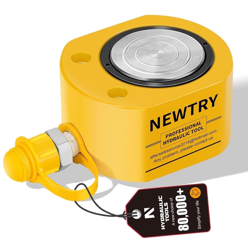 NEWTRY 150 Ton Stoke 21mm(0.83 inch) Mini Low Profile Hydraulic Cylinder Portable Industrial Super Thin Lifting Jack Ram Plunger, not for Car (150T,21mm) - Image 1
