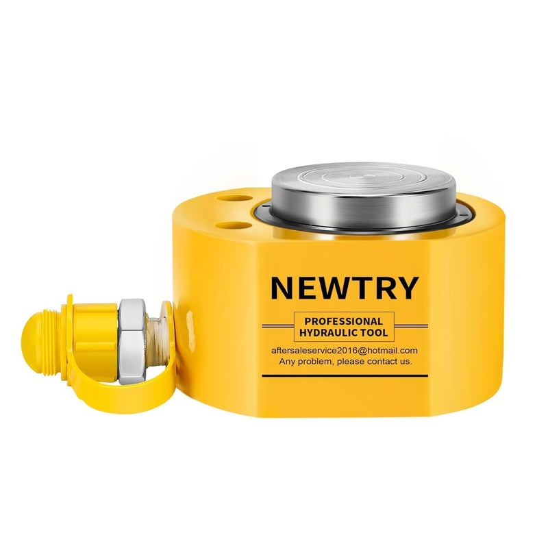 NEWTRY 150 Ton Stoke 21mm(0.83 inch) Mini Low Profile Hydraulic Cylinder Portable Industrial Super Thin Lifting Jack Ram Plunger, not for Car (150T,21mm) - Image 2