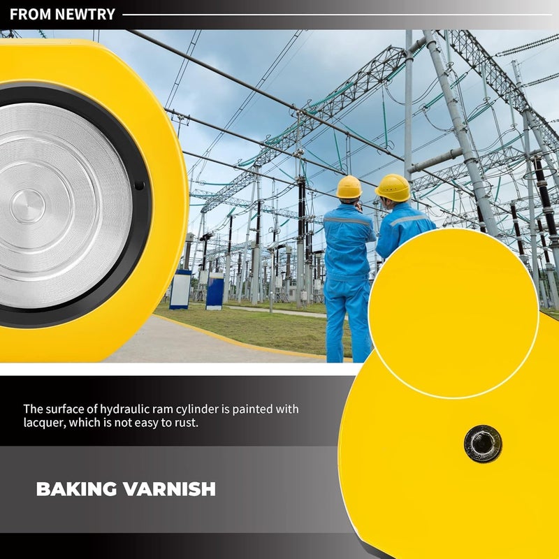 NEWTRY 150 Ton Stoke 21mm(0.83 inch) Mini Low Profile Hydraulic Cylinder Portable Industrial Super Thin Lifting Jack Ram Plunger, not for Car (150T,21mm) - Image 4