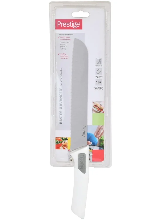 Prestige Prestige Plastic Basic Advanced 20Cm/8In Bread Knife White/Silver/Grey 8inch