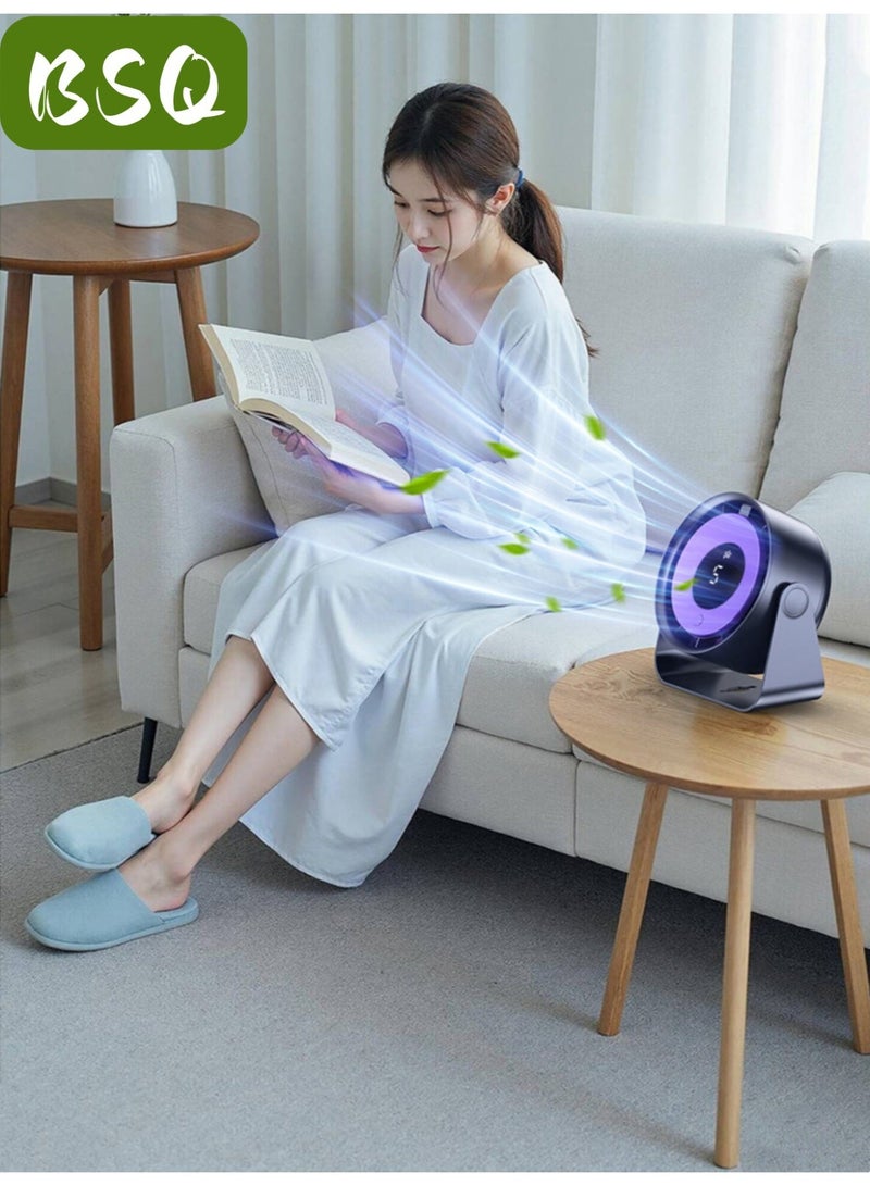 BSQ Small desktop fan | Silent fan | Portable desktop fan, smart LED display, built-in 4000mAh battery, 360° adjustable tilt angle - Image 2