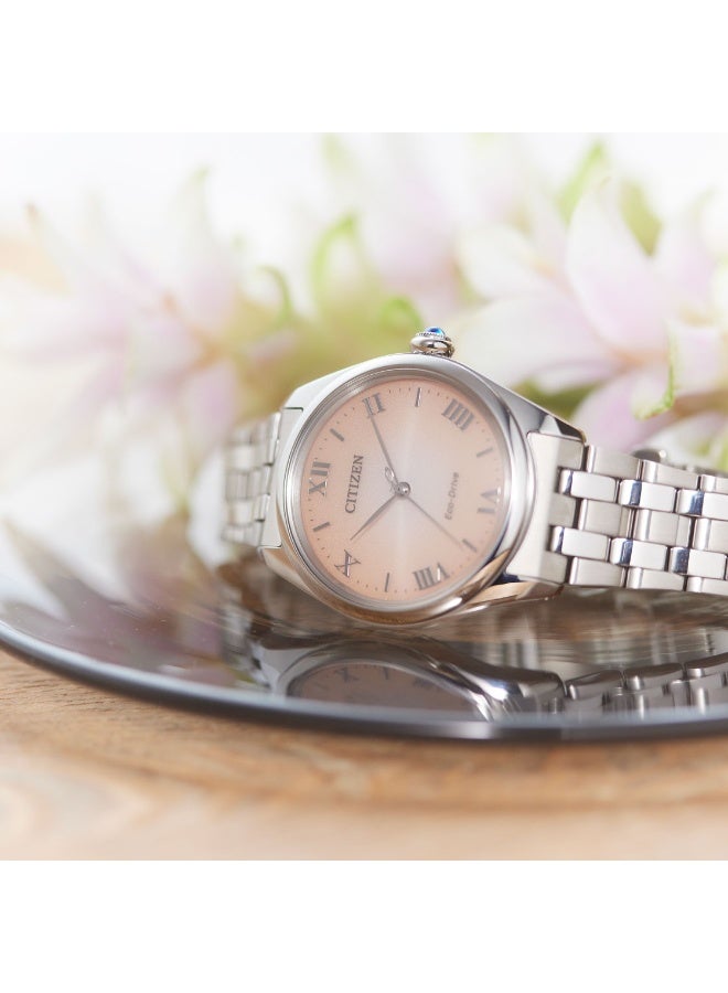 سيتيزن L Eco-Drive Women’s Watch EM1140-80X, 33 mm Copper Dial, Stainless Steel Case & Bracelet, Sapphire Crystal, 50 m WR - Image 3