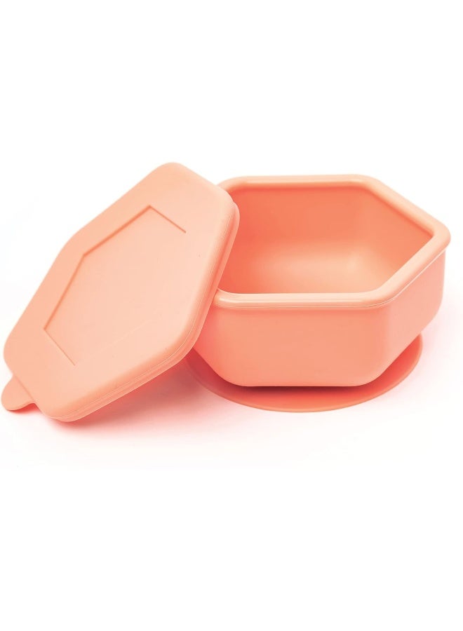 Tiny Twinkle وعاء شفط سيليكوني صغير مع غطاء للأطفال والرضع - 100% سيليكون - خالي من BPA - آمن للاستخدام في الميكروويف - أوعية شفط للأطفال، حاويات وجبات خفيفة للأطفال (كورال) - Image 1