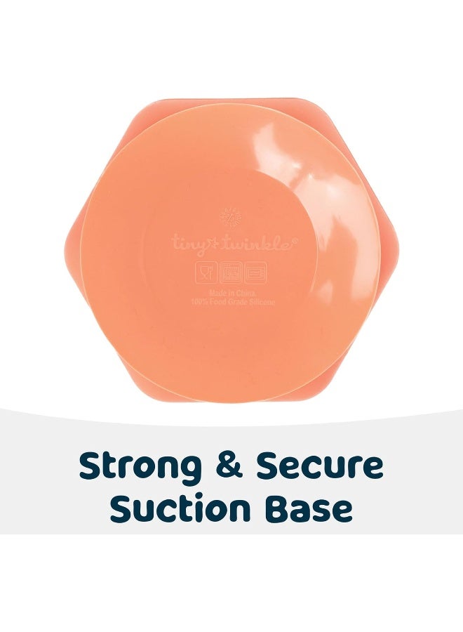 Tiny Twinkle وعاء شفط سيليكوني صغير مع غطاء للأطفال والرضع - 100% سيليكون - خالي من BPA - آمن للاستخدام في الميكروويف - أوعية شفط للأطفال، حاويات وجبات خفيفة للأطفال (كورال) - Image 5