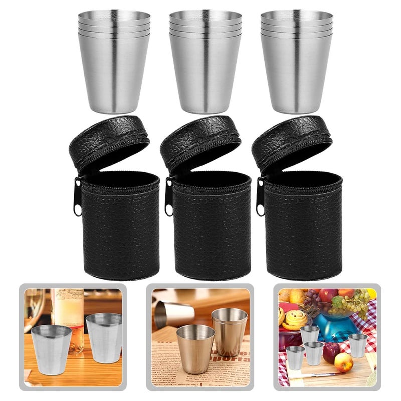 Portable Steel Wine Cups Set of 2 with Case Outdoor Camping Drinking Mugs Easy Clean Smooth Edges for Gatherings - Image 4