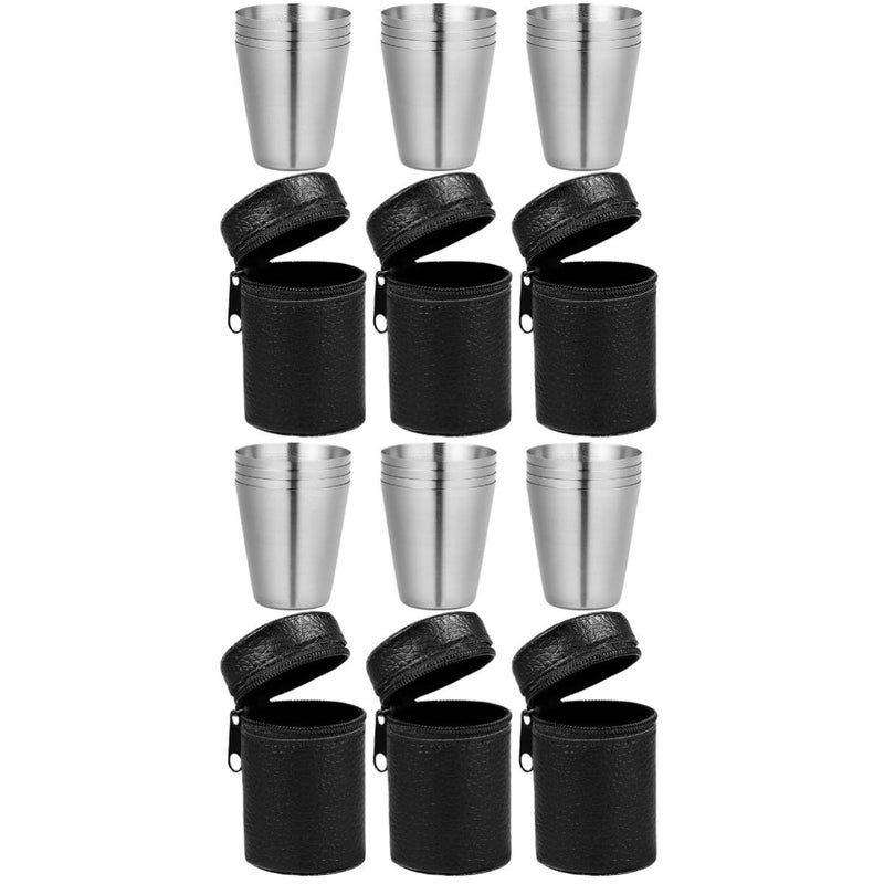 Portable Steel Wine Cups Set of 2 with Case Outdoor Camping Drinking Mugs Easy Clean Smooth Edges for Gatherings - Image 2