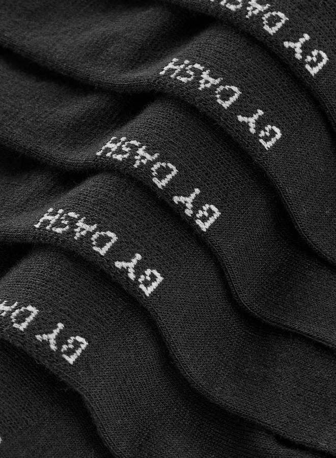 Dash Logo Print Non Terry Ankle Length Socks - Set of 3
