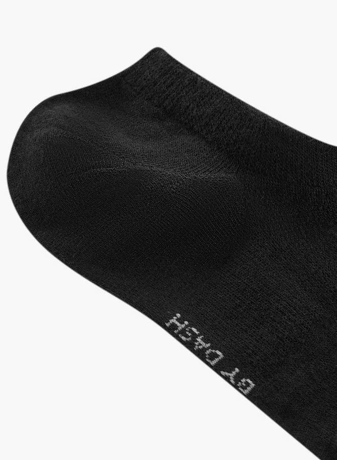 Dash Logo Print Non Terry Ankle Length Socks - Set of 3