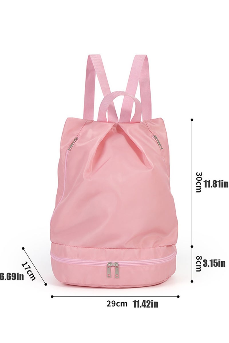 VUCATIN Swim Bag Dry Wet Separation Backpack with Shoe Compartment Lightweight Waterproof Pool Beach Swimming Athlete Sports Backpack for Mens Womens (Pink) - Image 2