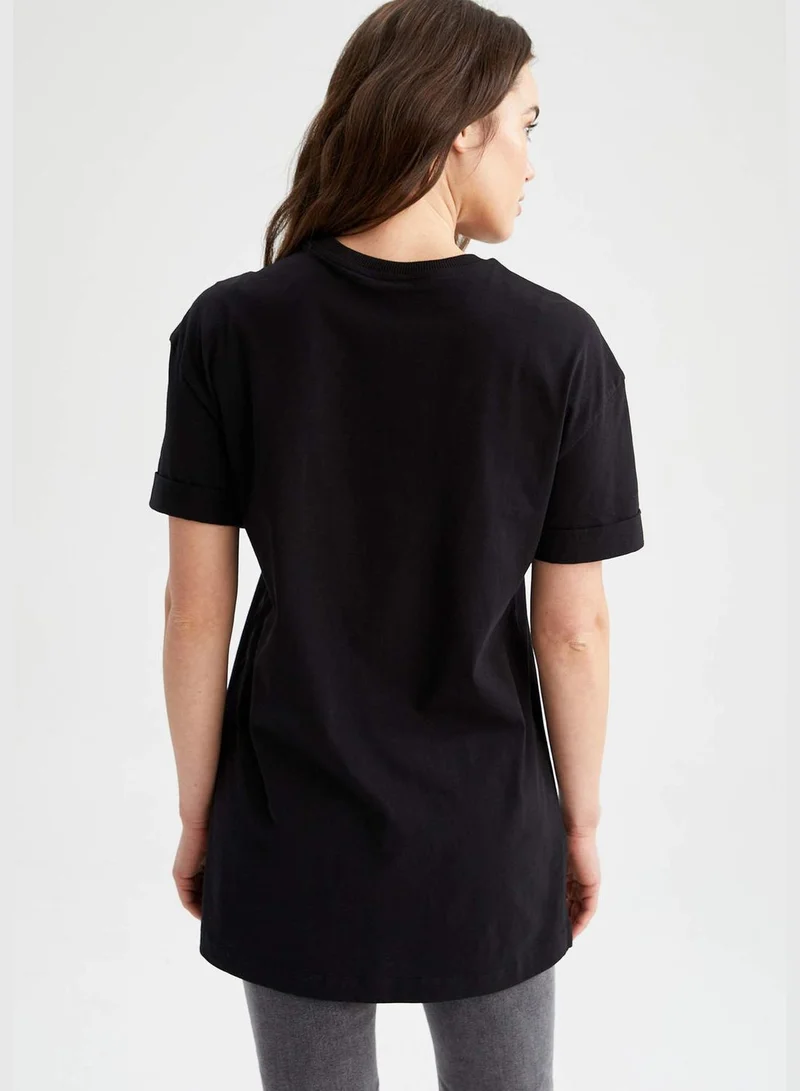DeFacto Regularf Fit Short Sleeve Printed T-Shirt Tunic