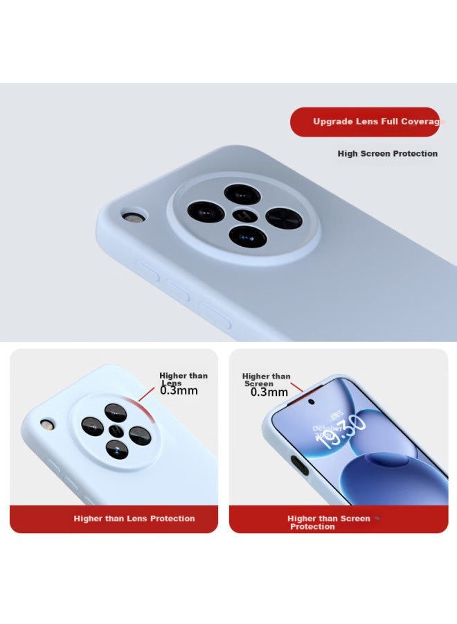 Shangsu Oppo Find X8s Phone Case Protective Cover Premium Liquid Silicone Soft Shell Full Coverage Lens Anti-drop Anti-fingerprint Uni Solid Color Simple Antique White - Image 2