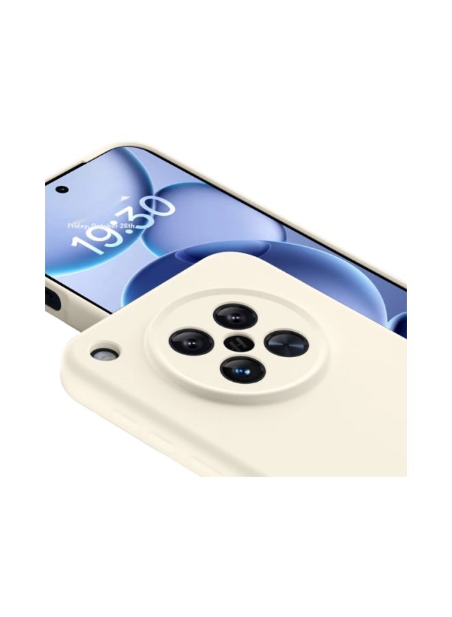 Shangsu Oppo Find X8s Phone Case Protective Cover Premium Liquid Silicone Soft Shell Full Coverage Lens Anti-drop Anti-fingerprint Uni Solid Color Simple Antique White - Image 1
