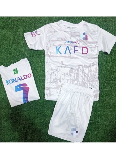 طقم كرة قدم للأطفال تيشرت وشورت -ابيض
