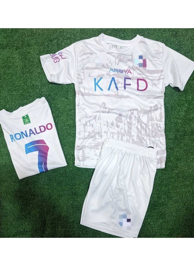 Generic Children's football set, T-shirt and shorts -white 