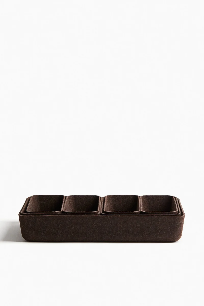 H&M 7-piece felted storage basket set