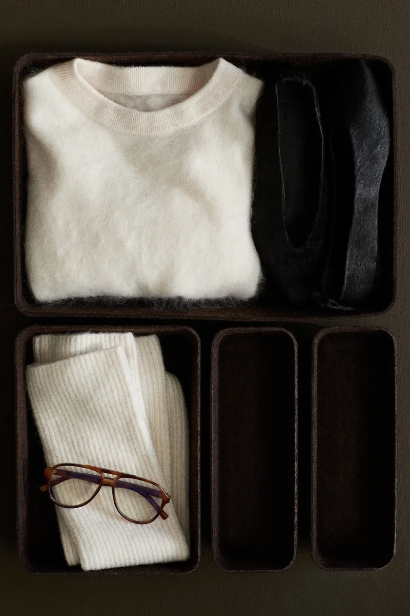 H&M 7-piece felted storage basket set