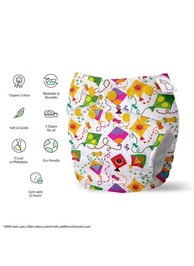 New Uno Freesize Cloth Diaper ; Cloth Diaper For Babies 3M To 3Y ; Washable & Reusable Cloth Diaper ; Comes With Cloth Diaper Insert ; 1 Diaper And 1 Organic Cotton Soaker