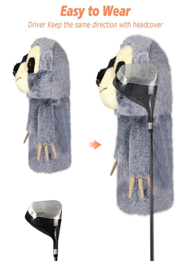 Cozion Sloth Driver Headcover for 460cc, Funny Animal Golf Club Head Cover with Plush Protection, Unique Gift for Men Women Golfers - Image 4
