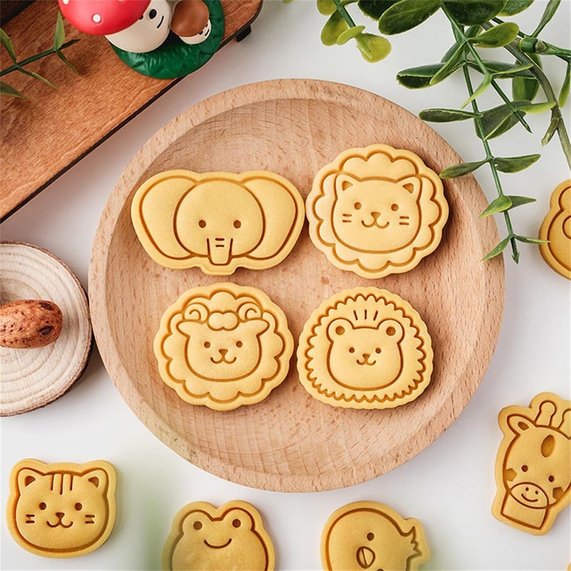 Cartoon Animal Shape Baking Essential Easy To Use Cookie Stamp Treat Molds Set For Fun Animal Themed Treat Birthday Party Favor - Image 2