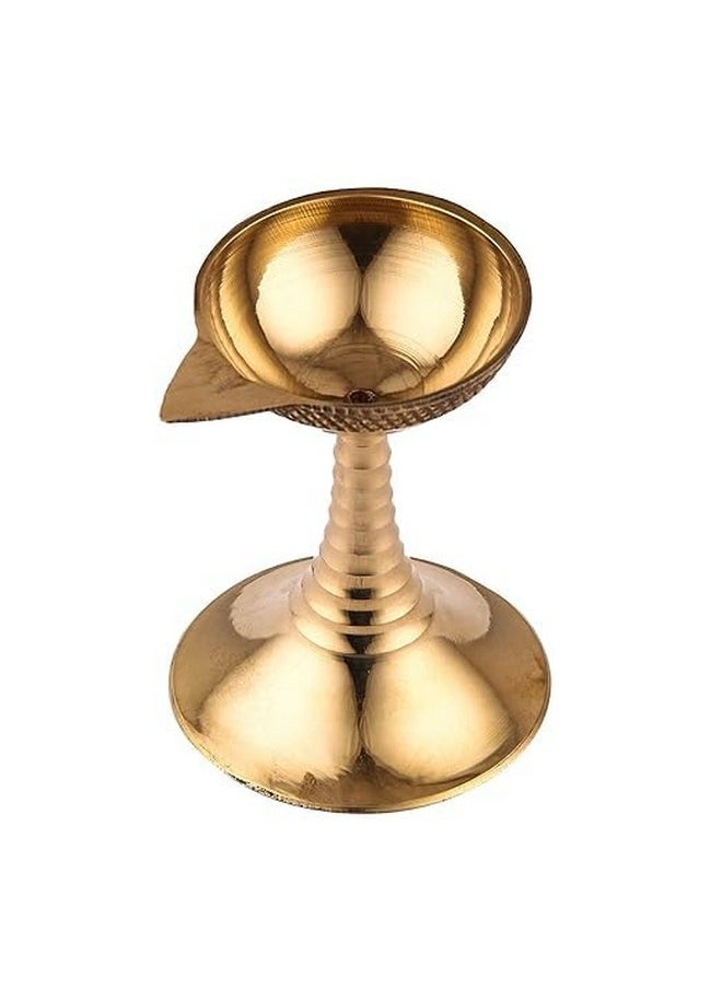 ROLIMOLI - Handcrafted Pure Brass Akhand Ring Diya For For Puja, Pooja Room, Home,Temple Brass Table Diya - Image 1