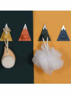 Excefore Self Adhesive Hooks, No Drill Glue Needed, Mount Fuji Small Fresh Creative Hooks, Bedroom Bathroom Kitchen Wall Sticky Utility Hooks, 5cm x 7cm Pack of 4  - Image 2