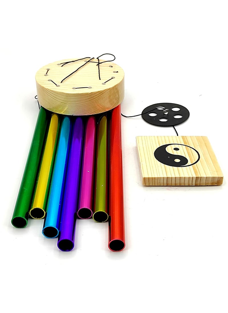 Plus Value Plus Value Wind Chimes for Home Decor Positive Energy Windchimes for Balcony Bedroom Good Peaceful Sound 7 Metal Pipes Multicolor  - Image 2