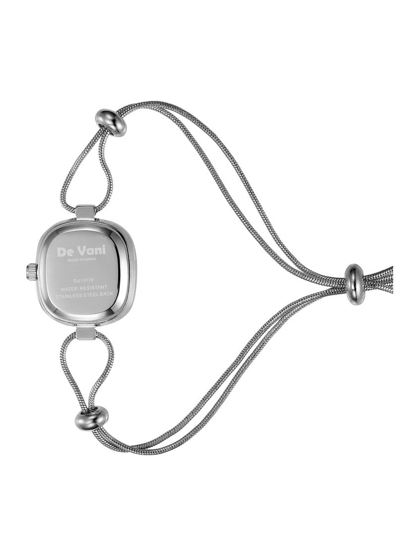 De Vani - De Vani Women Watch Silver Color Flexible Band Size - Image 1
