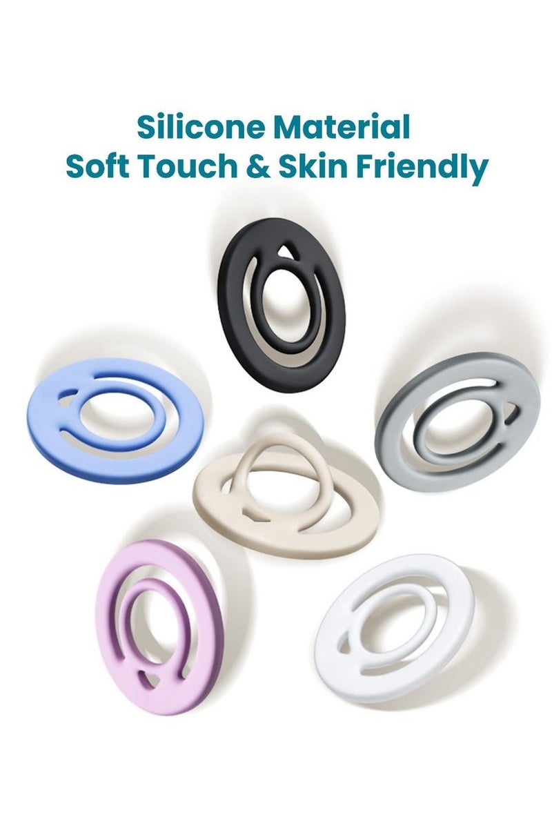 XiuWoo Magnetic phone holder compatible with MagSafe, silicone ring + adhesive magnetic ring (for non-MagSafe) – safe and comfortable design - Image 4