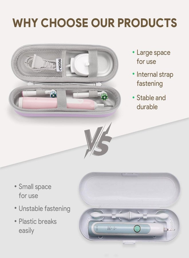 SQERO Electric Toothbrush Travel Case for Oral-B Pro/iO, Philips Sonicare/Aquasonic, Oral B Case for Brush Heads & Accessories, Portable Toothbrush Hard Carry Bag Waterproof PU - Image 3