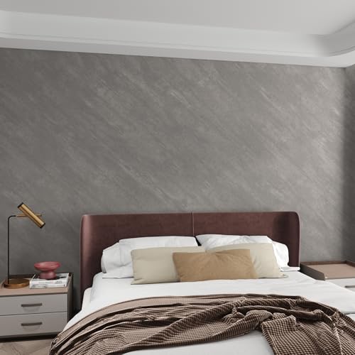 3yecao 16591 Large Size Grey Concrete Wallpaper Peel and Stick 3D Thick Waterproof Gray Concrete Contact Paper Matte Textured Cement Wall Tile Stickers for Bedroom Bathroom Basement Walls - Image 1