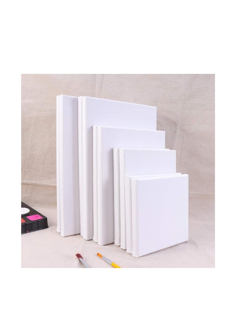 Terabyte 9-Piece Stretched Canvas Artist Painting Panel Boards White - Image 4