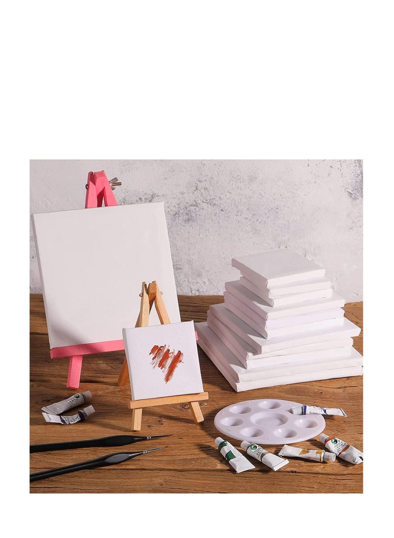 Terabyte 9-Piece Stretched Canvas Artist Painting Panel Boards White - Image 2