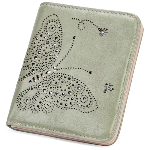 KITEVIUN Small RFID Wallet Women Ultra Thin Slim Womens Wallet Mini Compact Bifold Pocket Ladies Wallets for Women GREEN - Image 1