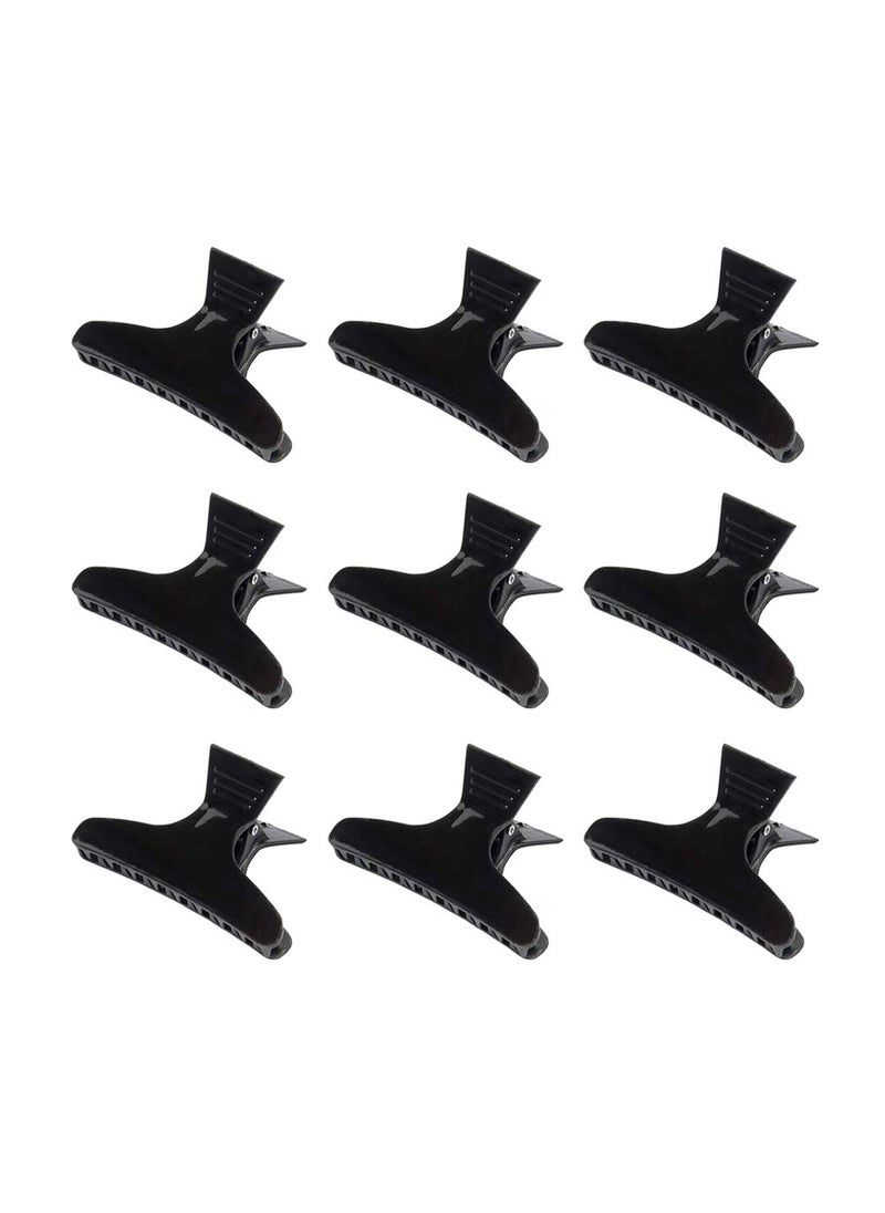 Happyupcity 12PCS Plastic Black NonSlip Butterfly Hair Clamps and Clips  Hairdressing Salon Clamps for Hairstyling Haircut Sections Accessories and Tools 