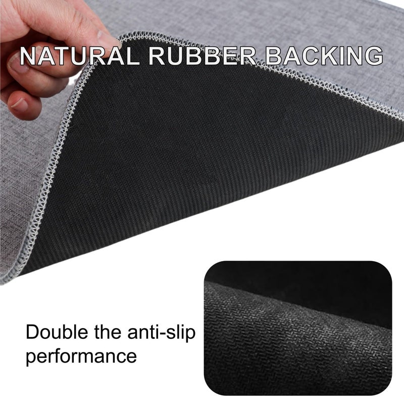 LYGLIGH Indoor Door Mat, 1/10 in Ultra Thin Door Mat, Non-Slip Natural Rubber Backing Inside Doormat, Washable, Low-Profile Entrayway Mats, Durable Dirt Trapper for Various Entrance, 29''X17'' Grey - Image 4