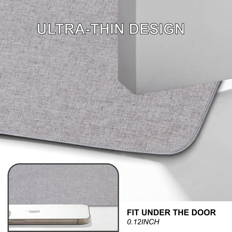 LYGLIGH Indoor Door Mat, 1/10 in Ultra Thin Door Mat, Non-Slip Natural Rubber Backing Inside Doormat, Washable, Low-Profile Entrayway Mats, Durable Dirt Trapper for Various Entrance, 29''X17'' Grey - Image 2