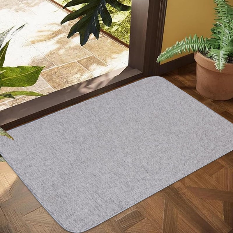 LYGLIGH Indoor Door Mat, 1/10 in Ultra Thin Door Mat, Non-Slip Natural Rubber Backing Inside Doormat, Washable, Low-Profile Entrayway Mats, Durable Dirt Trapper for Various Entrance, 29''X17'' Grey - Image 1