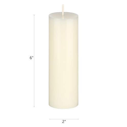 Mega Candles 6 pcs Unscented Solid Ivory Pillar Candles, Hand Poured Premium Wax Candle 2 Inch x 6 Inch, Home Décor, Spas, Weddings, Occasions, Party, Centerpieces, Holidays, Vigils, Prayers - Image 2