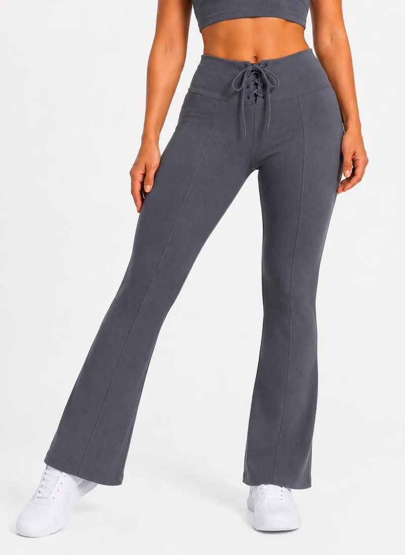Moveletix Women's Flare Leggings Grey Luxe Soft