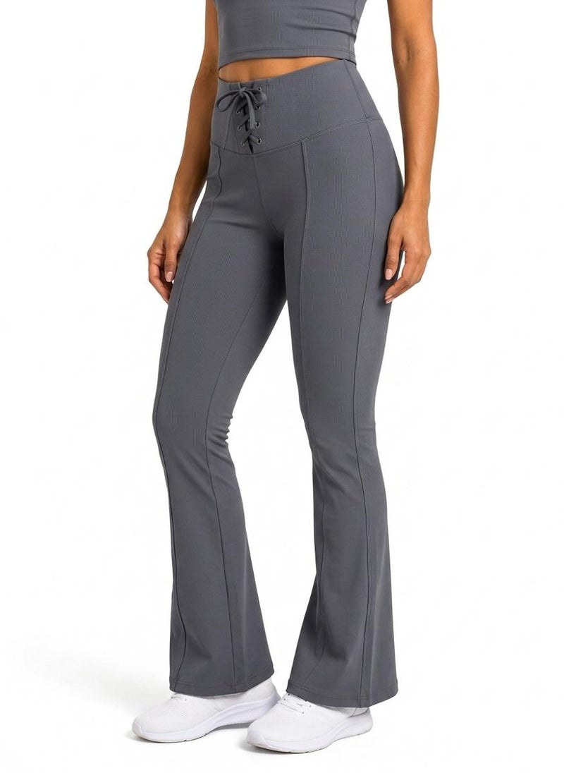 Moveletix Women's Flare Leggings Grey Luxe Soft - Image 3