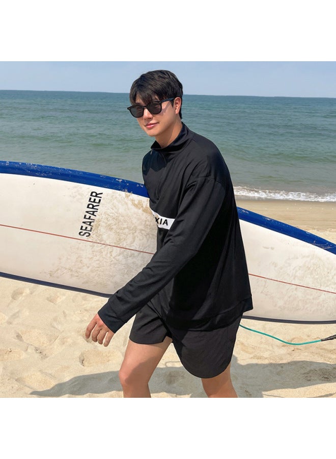 Summer Beach Holiday Style New Couple Swimsuit Women's Four-piece Sun Protection Men's Two-piece Casual Swimsuit