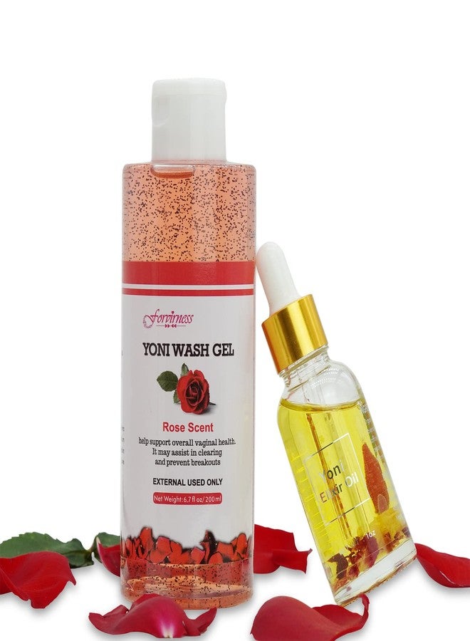 forvirness Feminine Wash, Natural Yoni Oil Set, Vaginal Wash with Cleaning Factor - Yoni Wash for Women PH Balance, 1 fl.oz Feminine Oil & 6.7 fl.oz Intimate Cleanser - Image 1