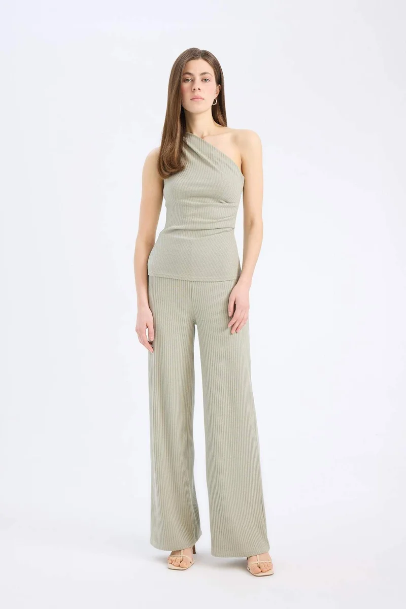 ديفاكتو Slim Fit Ribbed Camisole Trousers