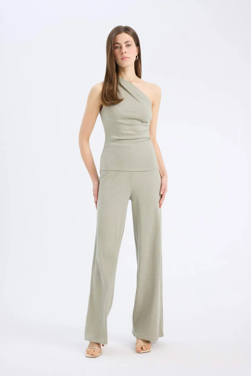 ديفاكتو Slim Fit Ribbed Camisole Trousers