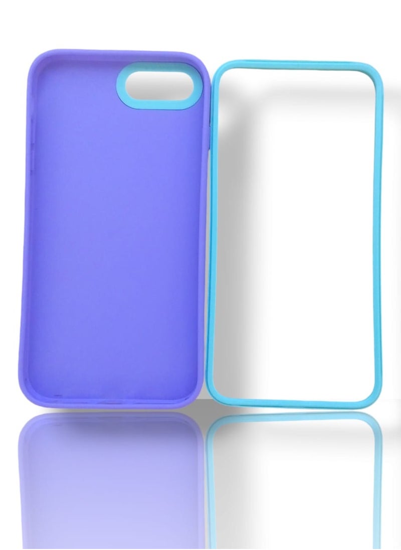 Generic - Back protection cover made of plastic for Apple iPhone 7 / 8 with a frame inside to protect the phone - Purple - Image 1