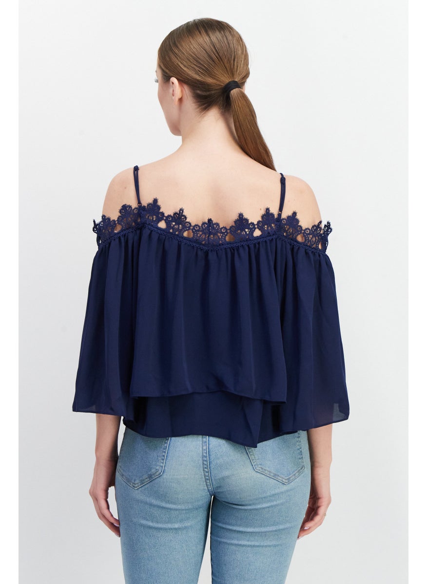 Women Square Neck Bell Sleeve Embroidered Blouse, Navy BLue - pzsku/Z25EC558C6C39642D4C8BZ/45/_/1737727658/016d6d1b-5a28-4bf8-ad04-bcfeb6b41b4c