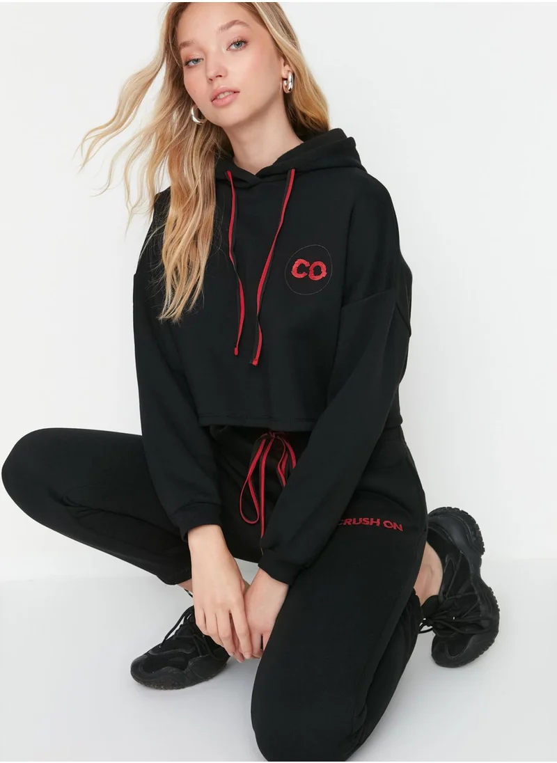 trendyol Drawstring Graphic Hoodie