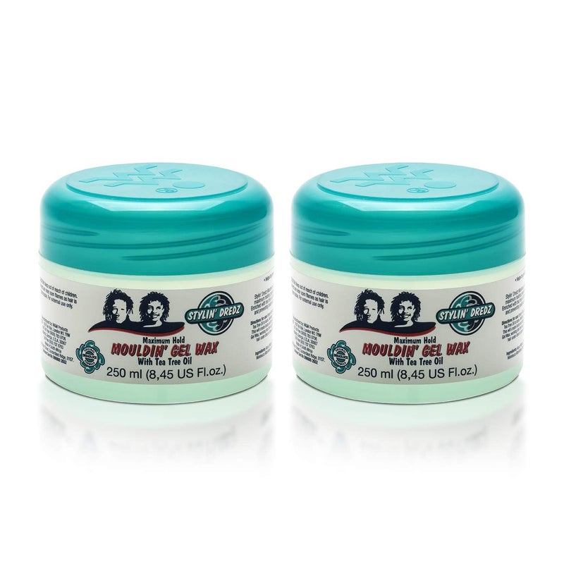 Stylin Dredz Mouldin Gel Wax Loc n Twist Gel Dreadlock Gel Wax with Tea Tree Oil 250 ml Pack of 2